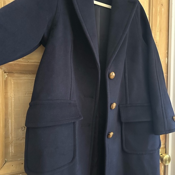 Tory Burch Navy Double Faced Wool Overcoat - Picture 13 of 16